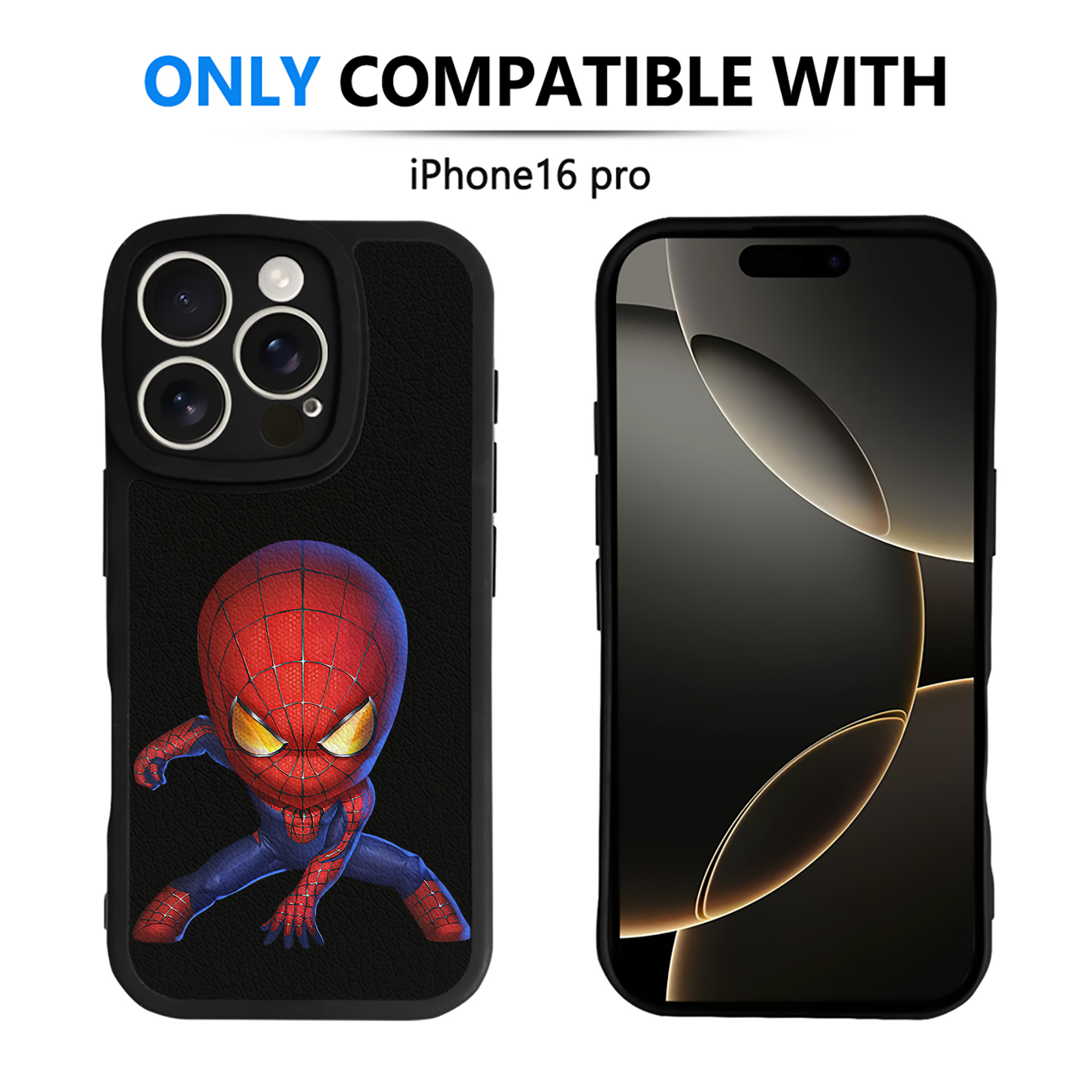 （画像用） Spider Man スパイダーマン 【iPhone 16シリーズ対応】シリコンスマホケース（レザー調） 材質：シリコン